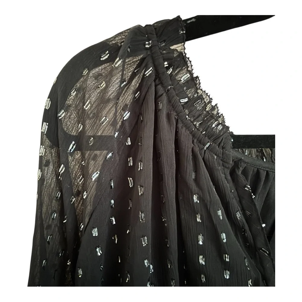 Old Navy Women's Plus 2X Black and Silver Waist Defining Shine Mini Party Dress - Picture 3 of 11